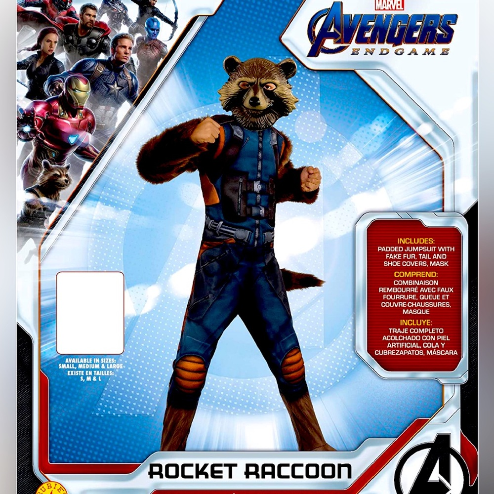 Rubie's Marvel Avengers: Endgame Child's Deluxe Rocket Raccoon Costume & Mask